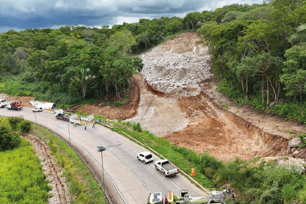 Área de escape em ritmo explosivo